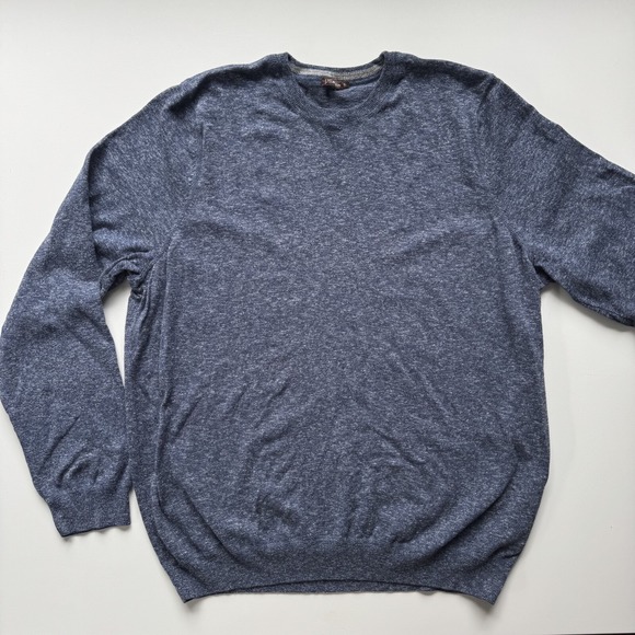 J MCLAUGHLIN Lightweight Crew Neck Sweater Mens XL Blue Cotton‎ Summer Weight - Picture 1 of 11